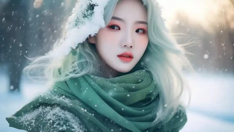 白发女孩雪白