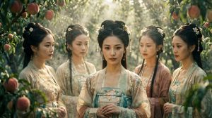 七仙女守桃林，古典仙姿