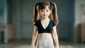 双马尾少女，柔光精致面容