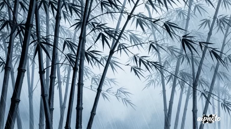 水墨竹林听雨 做个视频